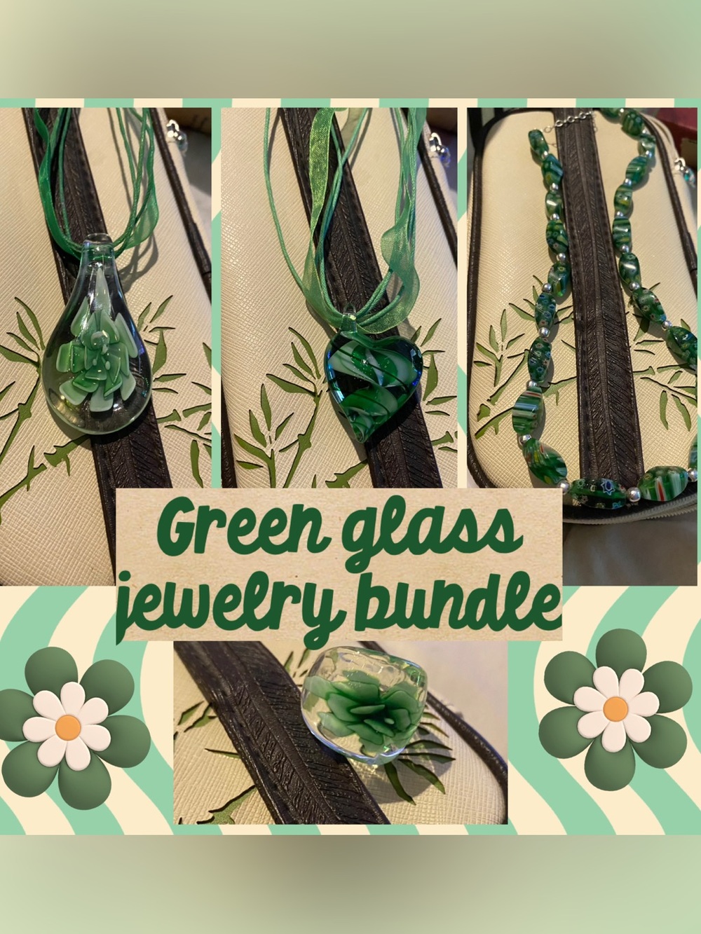 Green Glass Jewelry Bundle